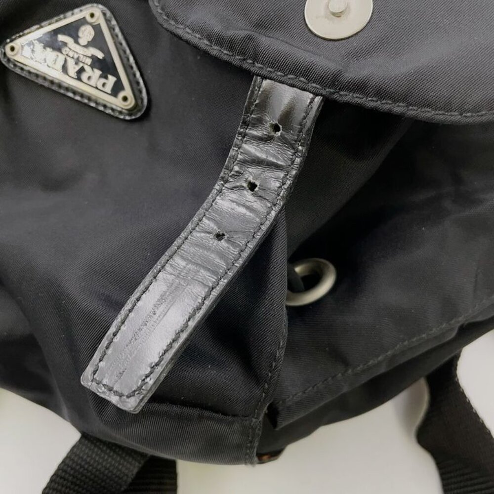 Prada Nylon Black Backpack Silver - image 13